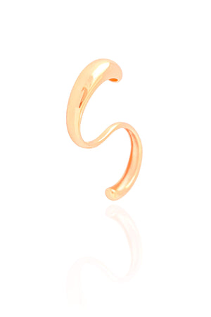 Anel Ajustável Dois Dedos Liso Tamanho Único Banhado a Ouro 18K