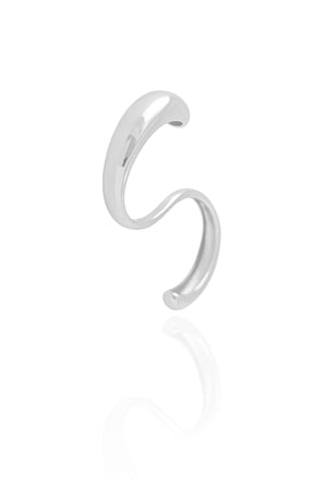 Anel Ajustável Dois Dedos Liso Tamanho Único Ródio Branco