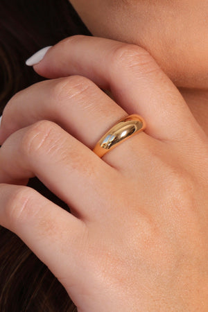 Anel Liso Tamanho 15 Banhado a Ouro 18K