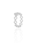 Anel Flor Cravejada Cristal Tamanho 20 Ródio Branco