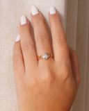 Anel Flor Cravejada Cristal Tamanho 24 Banhado a Ouro 18K