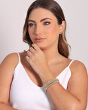 Bracelete Mola Rabo de Rato 3 mm Ródio Branco