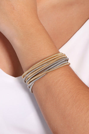 Bracelete Mola Rabo de Rato 3 mm Ródio Branco