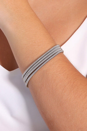 Bracelete Mola Rabo de Rato 3 mm Ródio Branco