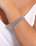 Bracelete Mola Rabo de Rato 3 mm Ródio Branco