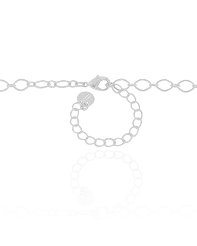 Choker Elos Losango 4 mm Ródio Branco - 35 cm