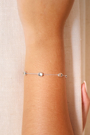 Pulseira Elos Ovais Lisos Ródio Branco