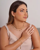Pulseira Elos Quadrados Lisos Banhado a Ouro 18K