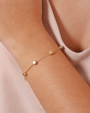 Pulseira Elos Quadrados Lisos Banhado a Ouro 18K