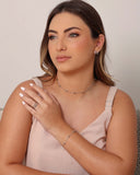 Pulseira Elos Quadrados Lisos Ródio Branco