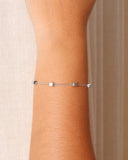 Pulseira Elos Quadrados Lisos Ródio Branco