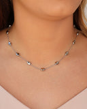 Gargantilha Elos Ovais Lisos Ródio Branco - 40 cm