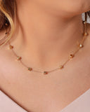 Choker Elos Quadrados Lisos Banhado a Ouro 18K
