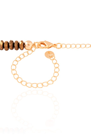 Choker Hematita Dourada 6 mm Banhado a Ouro 18K