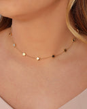 Choker Elos Estrelas Lisas Banhado a Ouro 18K