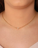 Choker Elos Ponto de Luz Cristal 6 mm Banhado a Ouro 18K