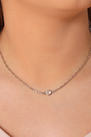 Choker Elos Ponto de Luz Cristal 6 mm Ródio Branco