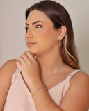 Pulseira Elos Ovais 8 mm Ródio Branco