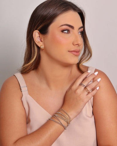 Pulseira e Colar Corda de Violão com Bolinhas Banhado a Ouro 18K - 125 cm