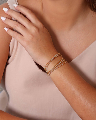 Pulseira e Colar Corda de Violão com Bolinhas Banhado a Ouro 18K - 125 cm
