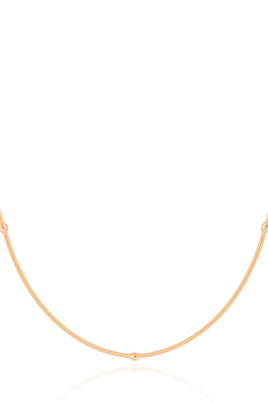 Pulseira Corda de Violão Bolinhas 3 mm Banhado a Ouro 18K