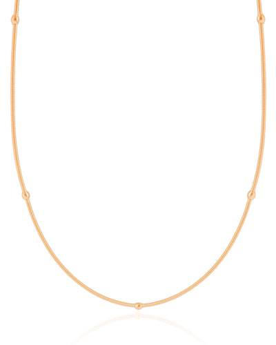 Pulseira e Colar Corda de Violão com Bolinhas Banhado a Ouro 18K - 125 cm