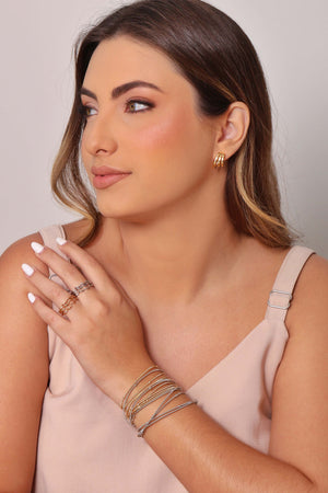 Pulseira Corda Violão Bolinhas 3 mm Ródio Branco