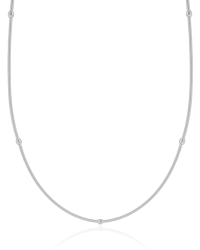 Pulseira Corda Violão Bolinhas 3 mm Ródio Branco