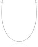 Pulseira Corda Violão Bolinhas 3 mm Ródio Branco