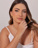 Brinco Orgânico Vazado Liso Banhado a Ouro 18K