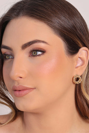 Brinco Círculos Torcidos Entrelaçados 1.8 cm Banhado a Ouro 18K