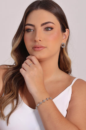 Pulseira Elos Nó Ródio Branco