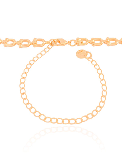Choker Elos em U 5 mm Banhado a Ouro 18K - 35 cm
