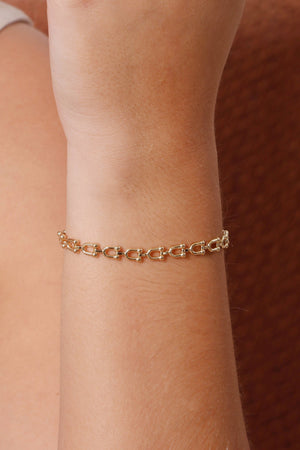 Pulseira Elos em U 5 mm Banhado a Ouro 18K