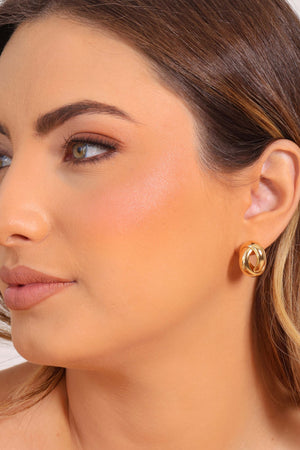 Brinco Nó Liso 1.9 cm Banhado a Ouro 18K