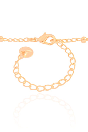 Gargantilha Elos Bolinhas Flor Cravejada Cristal Banhado a Ouro 18K - 45 cm