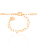 Gargantilha Elos Bolinhas Flor Cravejada Cristal Banhado a Ouro 18K - 45 cm