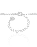 Gargantilha Elos Bolinhas Flor Cravejada Cristal Ródio Branco - 45 cm