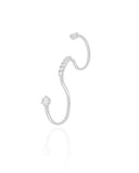 Anel Ajustável Três Dedos Cravejado Cristal Tamanho Único Ródio Branco