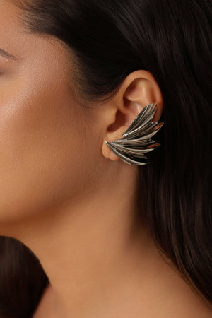Ear Cuff Asa Lisa 4.5 cm Ródio Branco