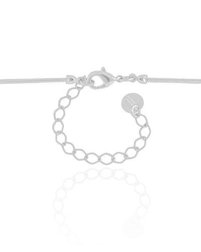 Colar Rabo de Rato Pingente Orgânico Ródio Branco - 40 cm