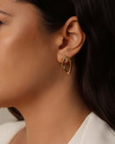 Brinco Orgânico Vazado 2.5 cm Banhado a Ouro 18K