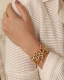 Bracelete Flores Entrelaçadas Banhado a Ouro 18K