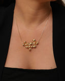 Gargantilha Veneziana Flor Pérola Banhado a Ouro 18K - 45 cm