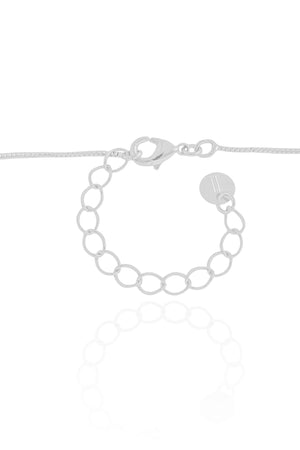 Gargantilha Veneziana Flor Pérola Ródio Branco - 45 cm