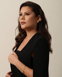 Piercing Flor Pérola Banhado a Ouro 18K