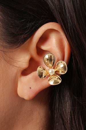 Piercing Flor Pérola Banhado a Ouro 18K