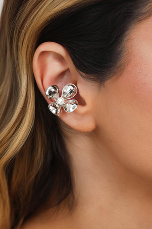 Piercing Flor Pérola Ródio Branco