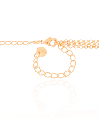 Choker Tripla Elo Português 2 mm Banhado a Ouro 18K - 35 cm