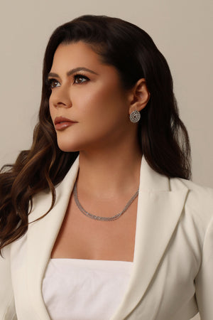 Choker Tripla Elos Portugueses Ródio Branco